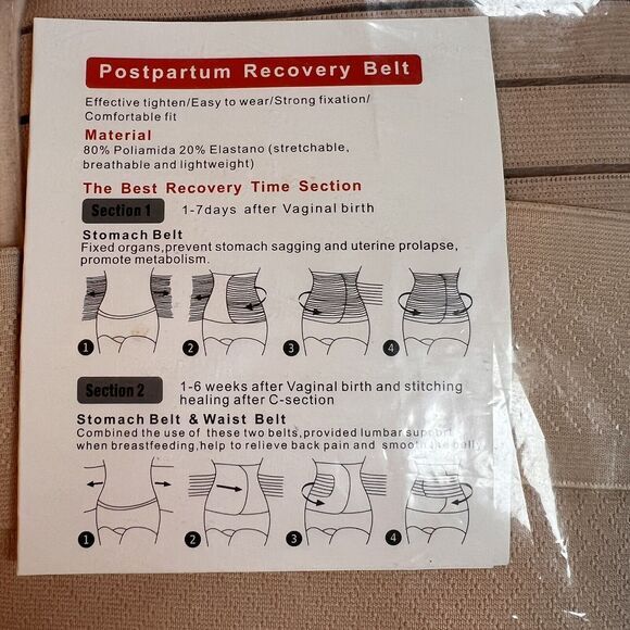 Postpartum Recovery Belt Belly Support One Size Nude - Picture 2 of 3